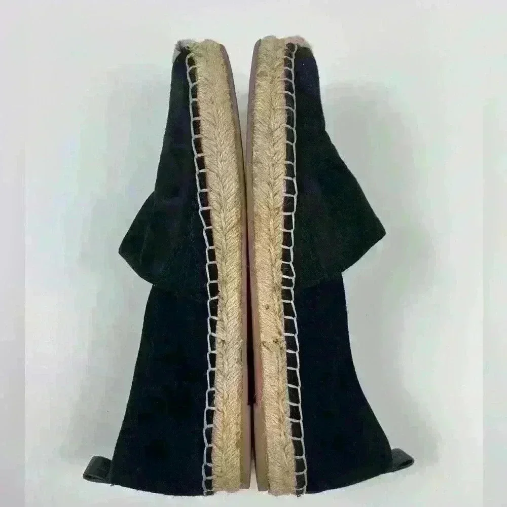 Sam Edelman Womens Carrin Platform Espadrille Slip-On Black Suede 8 Sandal Shoe - Picture 10 of 15